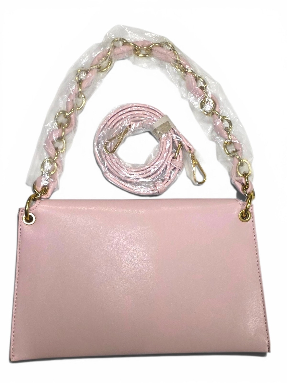 Enrico Coveri Pink Clutch Bag Chain Strap With Cross Body Strap Option 12x7.5x1 - Picture 5 of 13